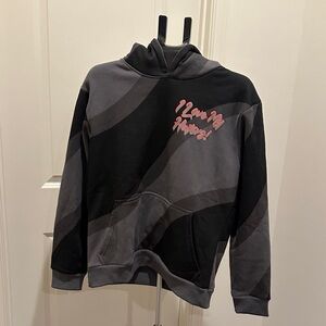 Unbranded Men's Black & Charcoal Graphic Pullover Hoodie -